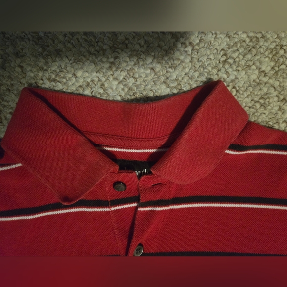 St. John's University Red Storm Red w/ Stripe Polo Shirt Size Medium Ashworth - Picture 6 of 13